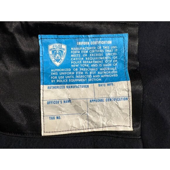 NYPD Pea Coat Double-Breasted Heavy Wool coat size 42 navy blue - Picture 3 of 8
